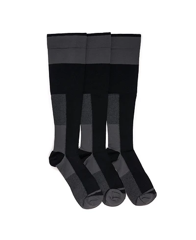 Muk Luks Men's Work Wear Nylon Blend Compression Socks, 3 Pair Pack