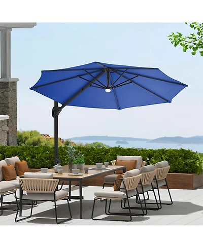 gaomon 10Feet 360degree(s) Rotation Offset Cantilever Patio Umbrella for Backyard Deck Poolside with Base