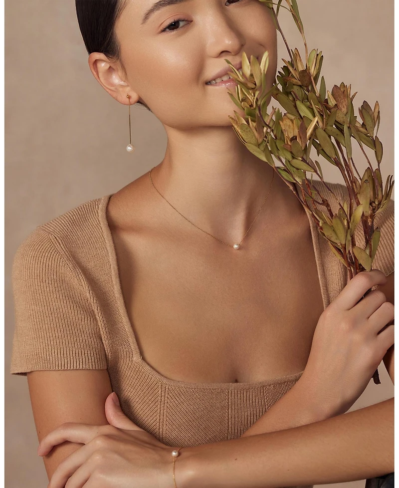 Sterling Silver 18k Gold Plated Dangled Pearl Drop Earrings