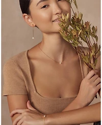 Sterling Silver 18k Gold Plated Dangled Pearl Drop Earrings