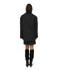 Belle & Bloom Women's City Noir Tweed Oversized Blazer