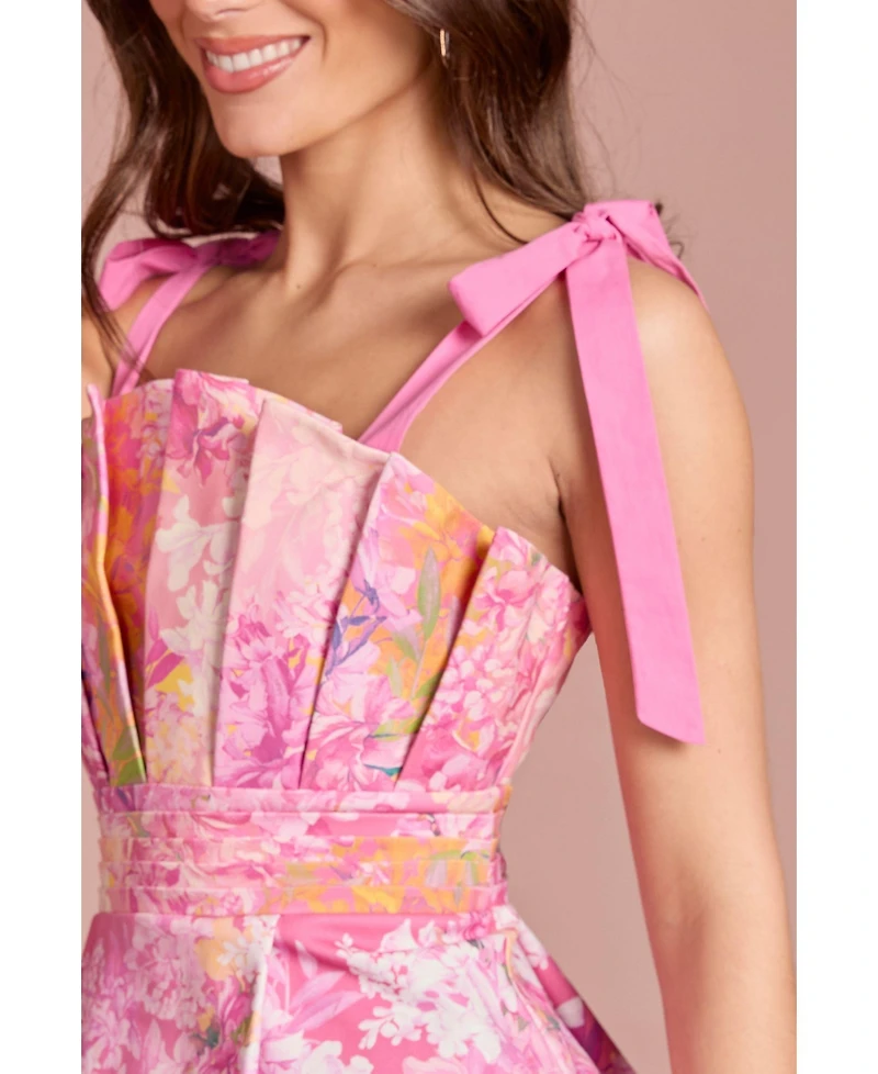 Coast Women's Bow Shoulder Printed Peplum Top