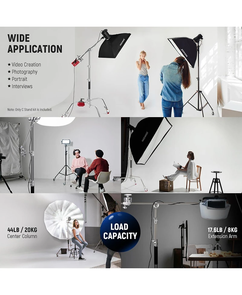 Neewer SC186W Photography Light Stand with 186cm, 83cm
