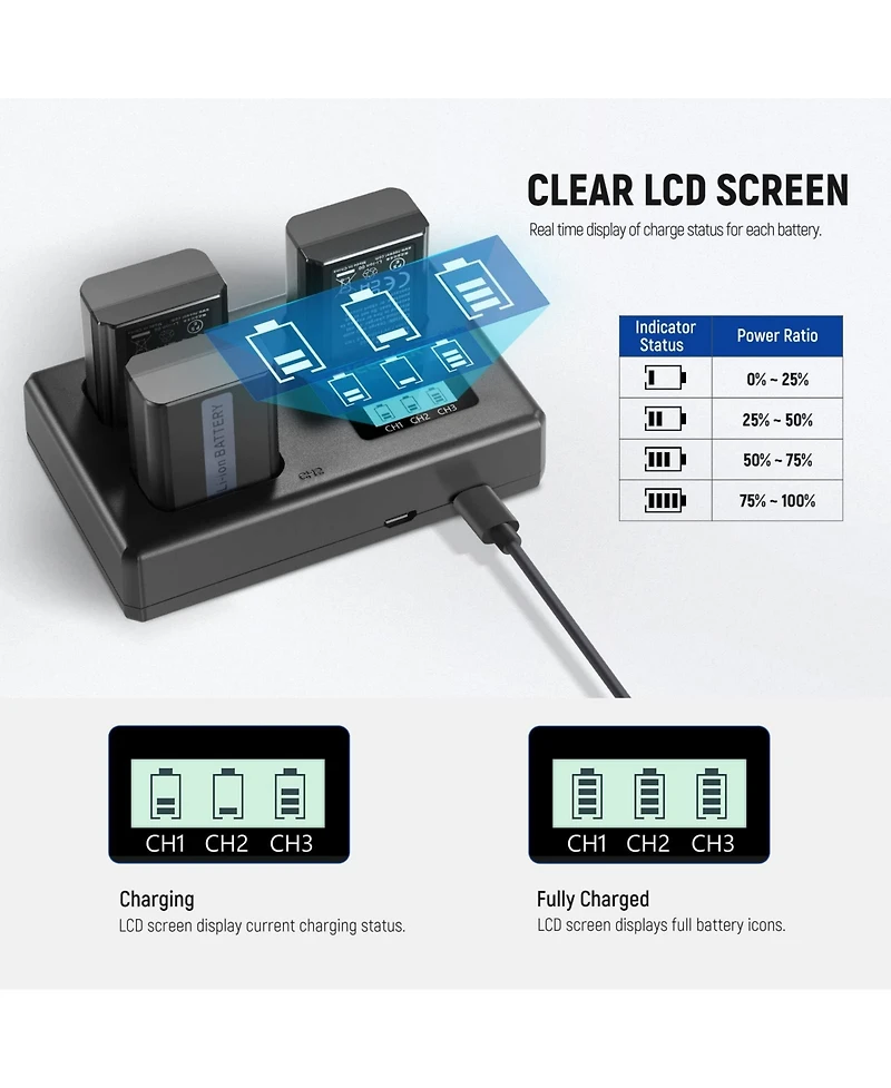 Neewer Np-FW50 Camera Battery and Charging Accessory with 1100mAh for select Sony Np-f-series devices
