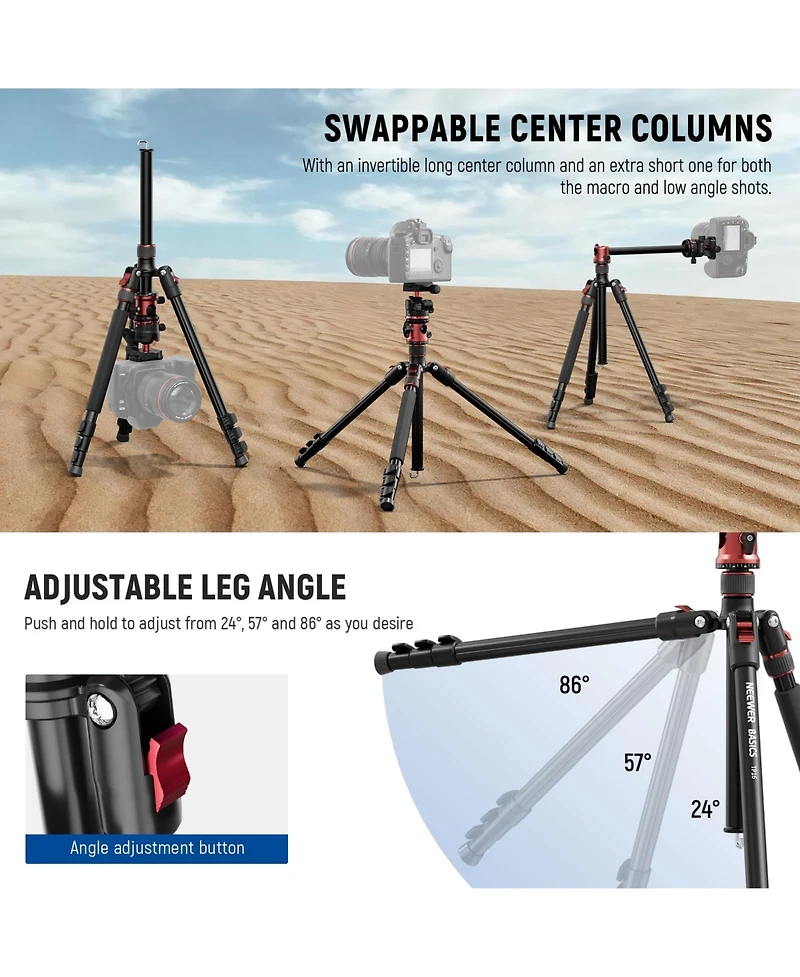 Neewer TP16 Camera Tripod with 17.6 lbs for select iPhone models