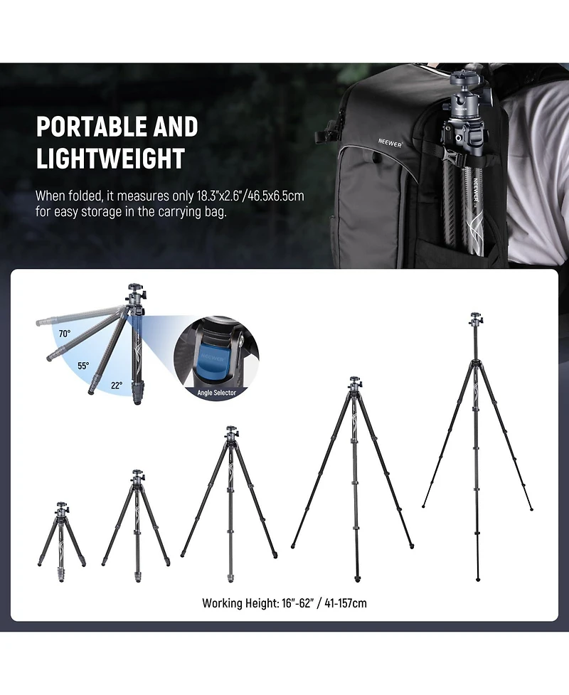 Neewer LT34 Camera Tripod with 22lb, 10kg for Pd