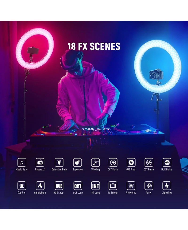 Neewer Rgb18 Ring Light with 18 Inch, 42W, RGB for select iPhone models