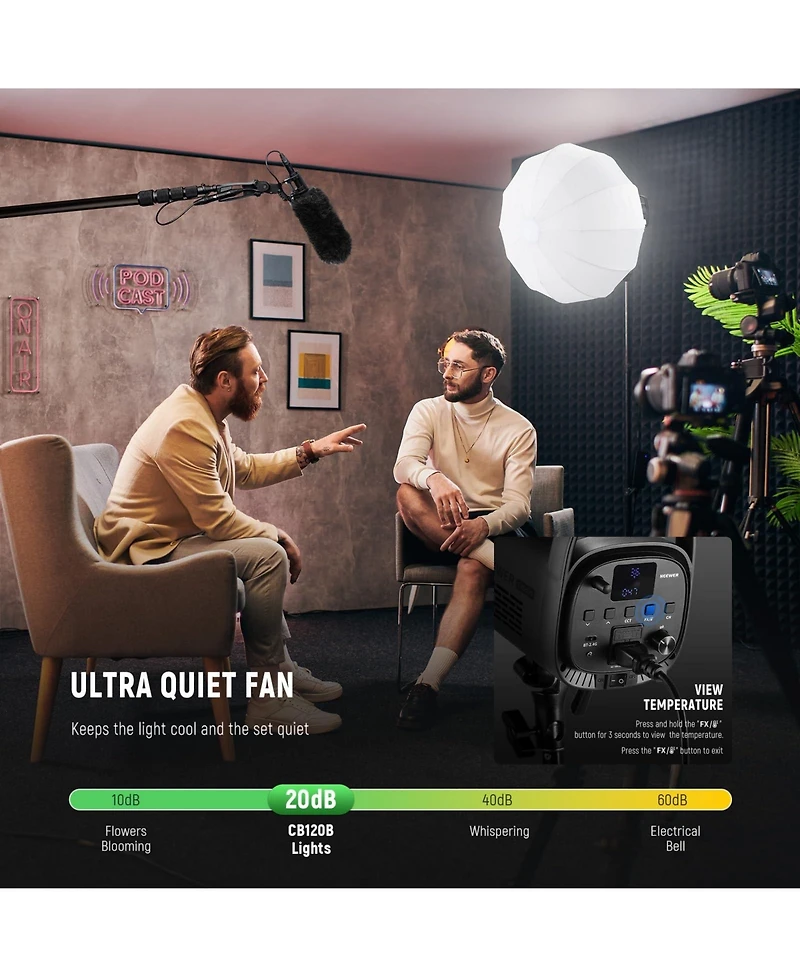 Neewer CB120B Camera Mounting Accessory with 120W, 78000lux, 2700K-6500K