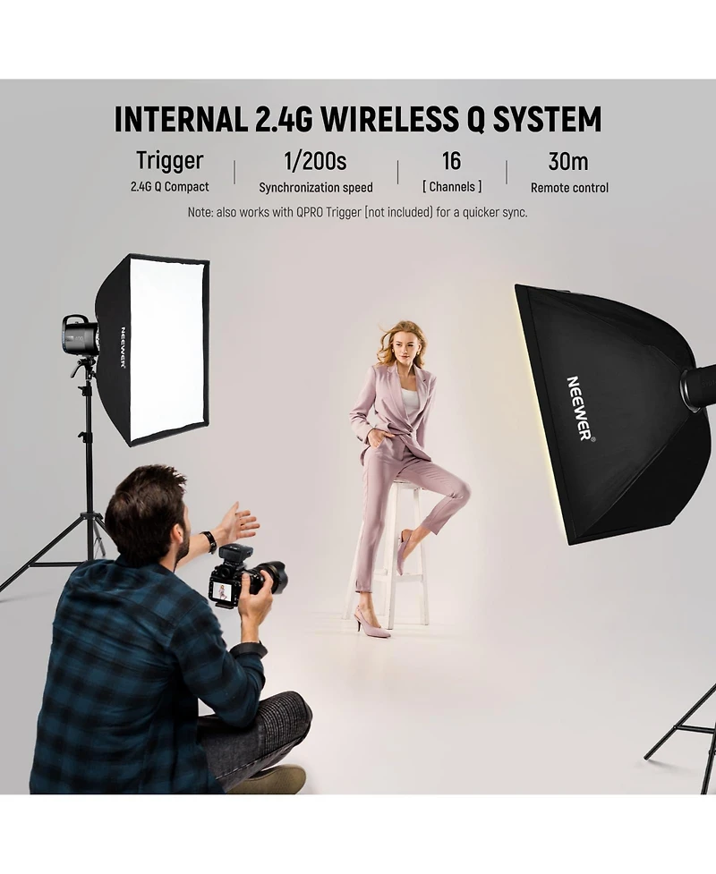Neewer S101-400W Softbox with 800Ws, 400W, 150W for Qpro