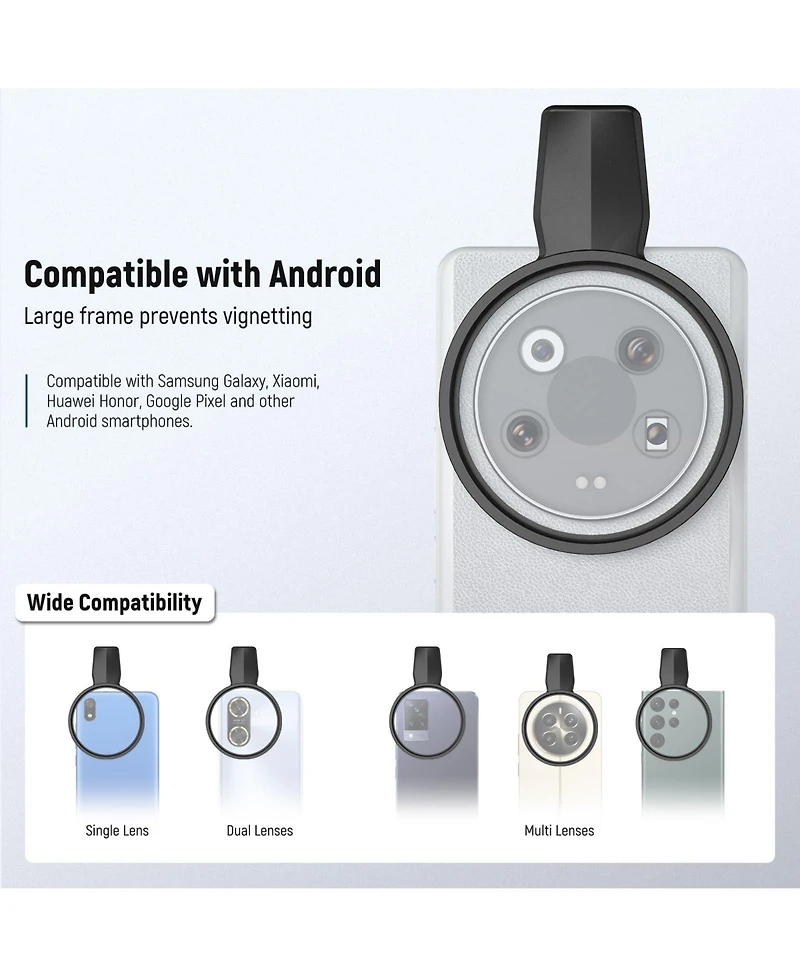 Neewer Fl-B19 Camera Lens Accessory with Cpl for Android Samsung Galaxy S25 Ultra Google Pixel Huawei