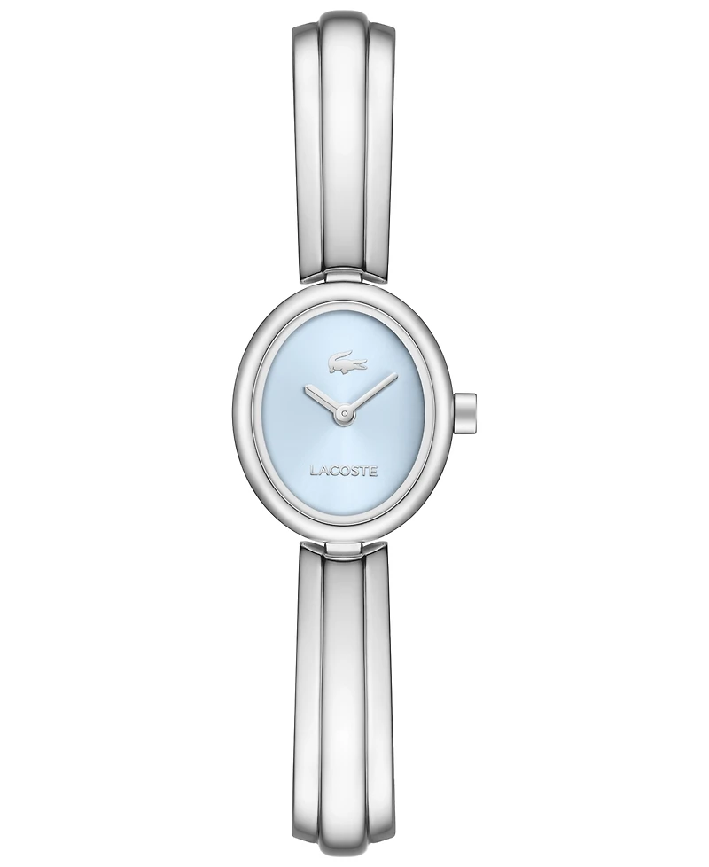 Lacoste Women's Quartz Suzanne Silver-Tone Stainless Steel Bangle Bracelet Watch 18.5mm