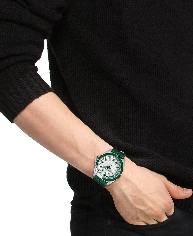Lacoste Men's Quartz Capbreton Green Silicone Strap Watch 43mm