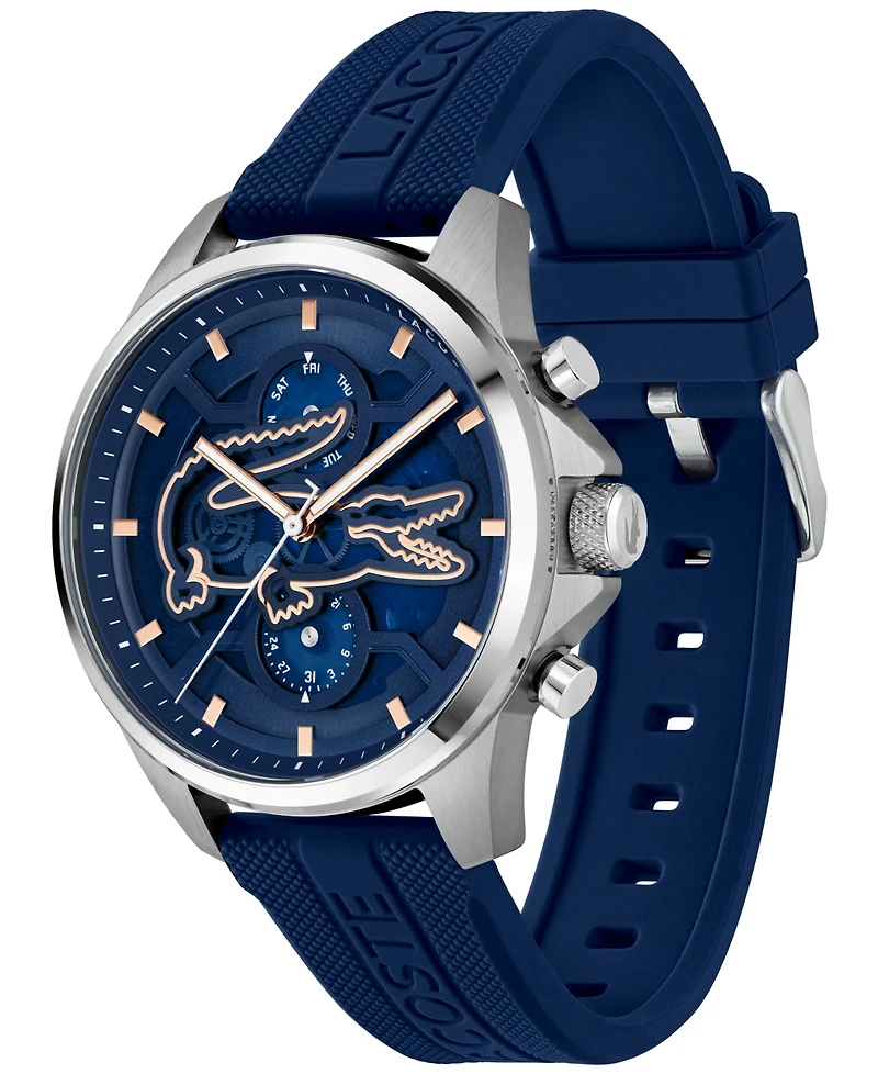Lacoste Men's Quartz Arthor Blue Silicone Strap Watch 43mm