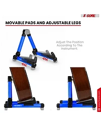 5 core Guitar Stand Adjustable A Frame Shape w Rubber Pad Arms Supports Acoustic Electric Bass