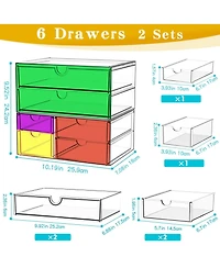 Xdovet Organizer 6 Drawers Bathroom Makeup Desk Office Pencil Storage