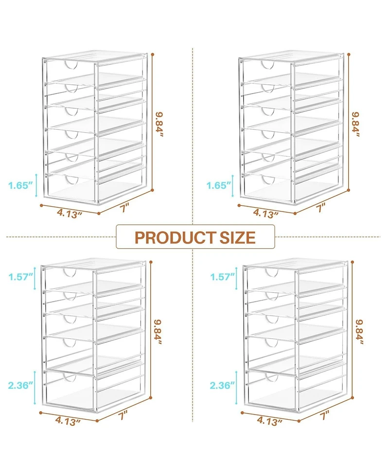 Xdovet 22 Drawers Plastic Stackable Storage Organizer Cabinet