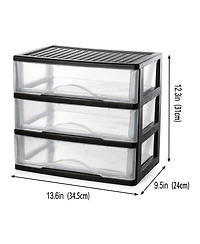 Xdovet Plastic Desktop Organizer 3 Drawer Stackable Storage Cabinet