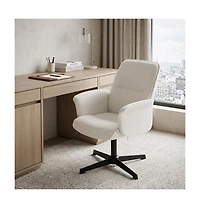 HomeRoots Boucle Adjustable Height Swivel Executive Office Chair