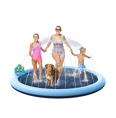 Aofar 77" Non-slip Splash Sprinkler Pool Pet Play Mat