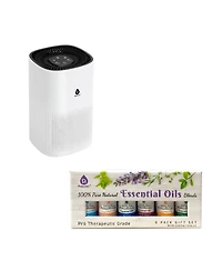 Pursonic Purify and Relax Home Wellness Bundle - True Hepa Air Purifier and 6 Pack of Pure Essential Oils Blends
