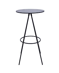 HomeRoots 31" Rounded Wood and Iron Bar Table