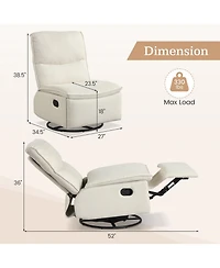Slickblue 360degree(s) Rotating Rocking Chair with Cushioned Backrest for Home Lounge