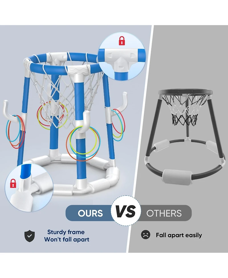 Gnuadz Pool Basketball Hoop Ring Toss Game Floating Indoor Outdoor
