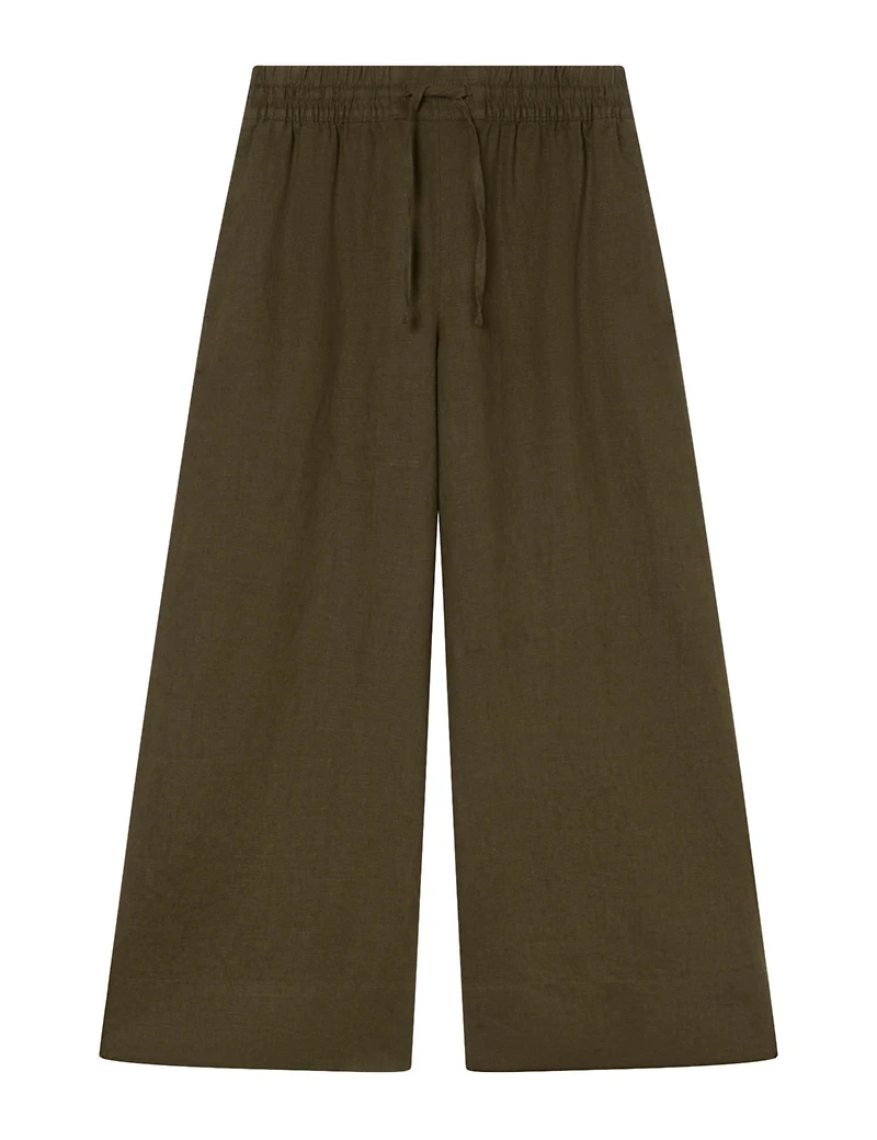 Whistles Women's Elasticated Linen Crop Trousers