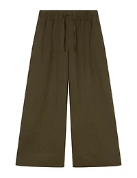 Whistles Women's Elasticated Linen Crop Trousers
