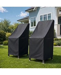gaomon 8 Pack 600D Coated Oxford Cloth Waterproof Stackable Patio Chair Cover