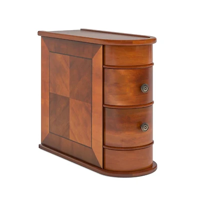 Slickblue Rustic Wood Nightstand with Storage Drawers for Small Spaces