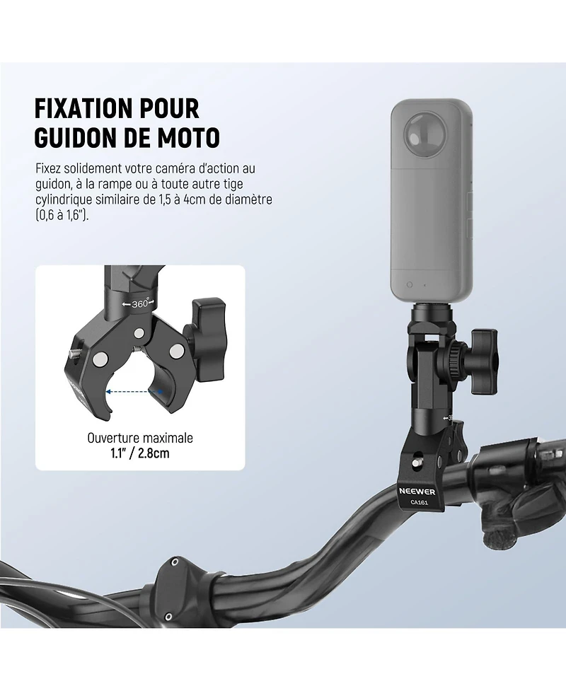 Neewer CA161 Camera Mounting Accessory for select GoPro, Dji and Insta360 action cameras