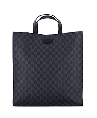 Pre-Owned Gucci Tall Convertible Soft Open Tote Gg Coated Canvas