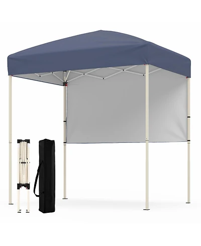 Sugift 6 x 4 ft Pop Up Canopy Tent with One Half Sidewall and Carrying Bag
