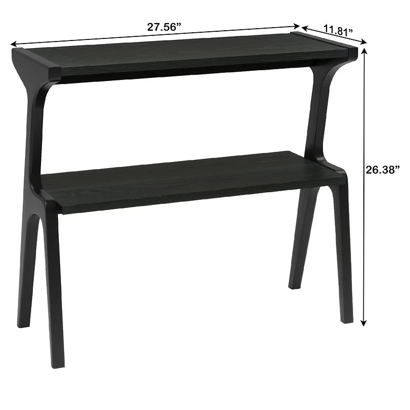 Slickblue 2 Tier Sofa Side Table with Storage Shelf for Living Room