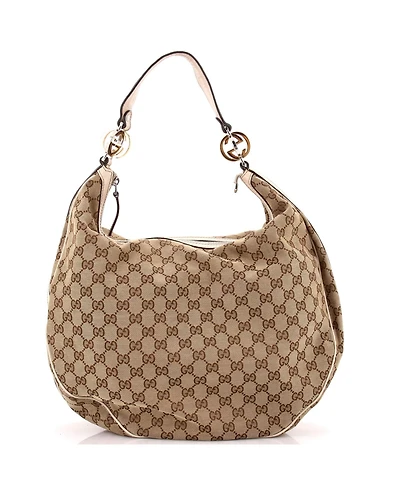 Pre-Owned Gucci Large Twins Hobo Gg Canvas