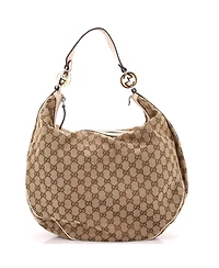 Pre-Owned Gucci Large Twins Hobo Gg Canvas
