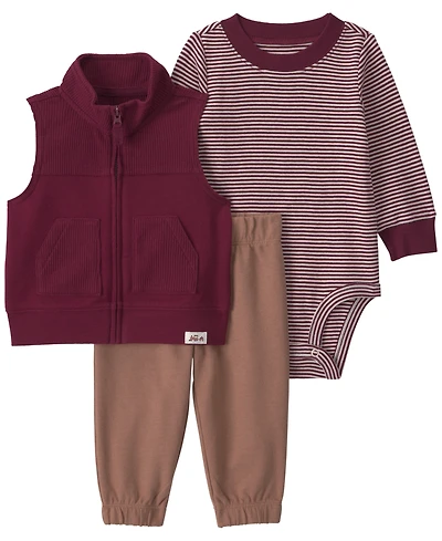 Carter's Boys' Corduroy Layering Long-Sleeve Bodysuit, Vest and Pants, 3-Piece Set