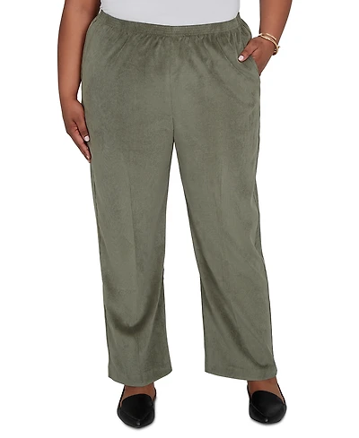 Alfred Dunner Plus Corduroy Elastic Waist Pants