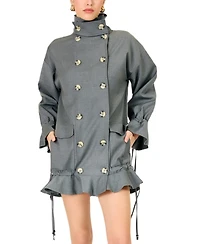 Line & Dot Women's Wilfred Funnel Neck Coat