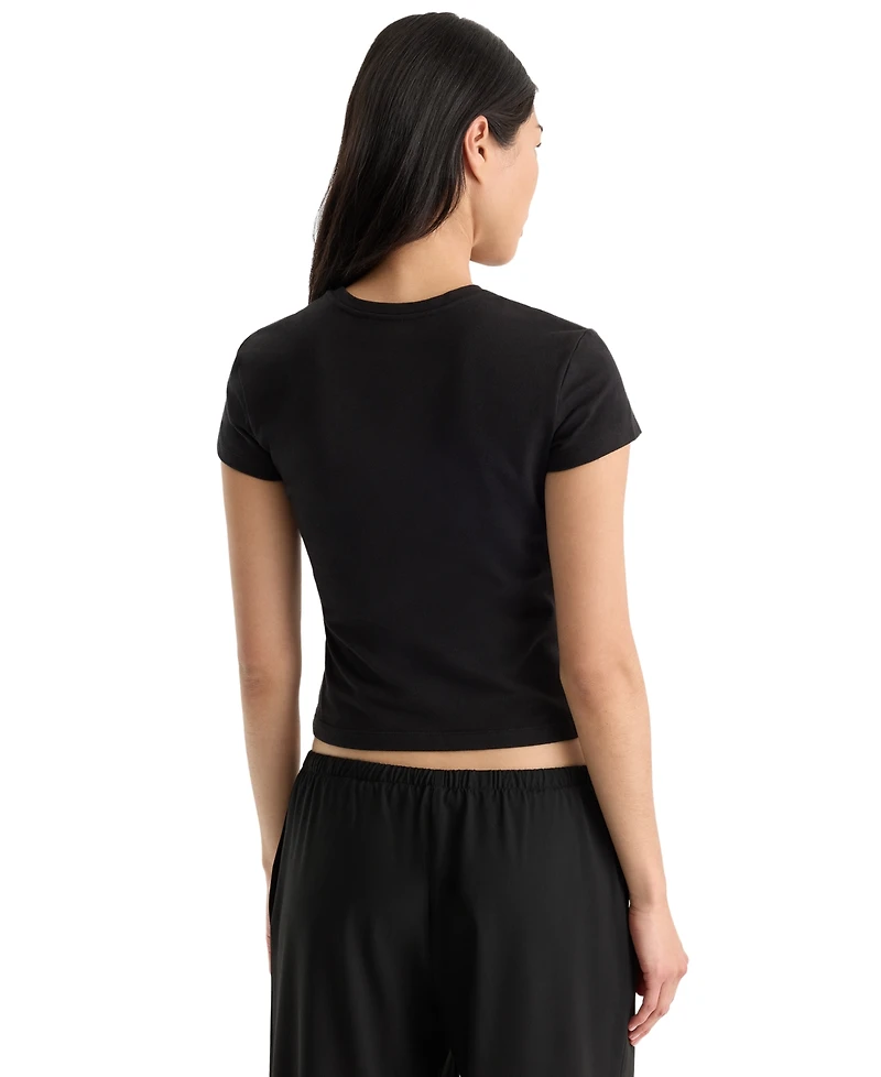 Good American Women's Cap-Sleeve Crewneck T-Shirt