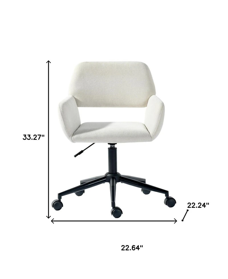 HomeRoots Adjustable Height Swivel Rolling Office Chair