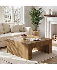Tribesigns Square Wooden Coffee Table, 39" Large Coffee Table for Living Room