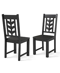 Slickblue Set of 2 Kitchen Dining Chairs Rubber Wood Frame Side