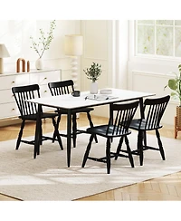 Slickblue Set of 2 Windsor Dining Chairs with Curved Spindle Backrest
