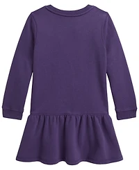 Polo Ralph Lauren Girls' 2T-6X Bear Long-Sleeve Dress