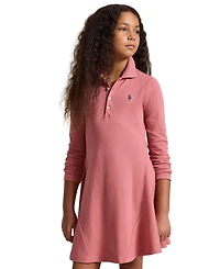 Polo Ralph Lauren Girls' 7-16 Stretch Mesh Long-Sleeve Dress