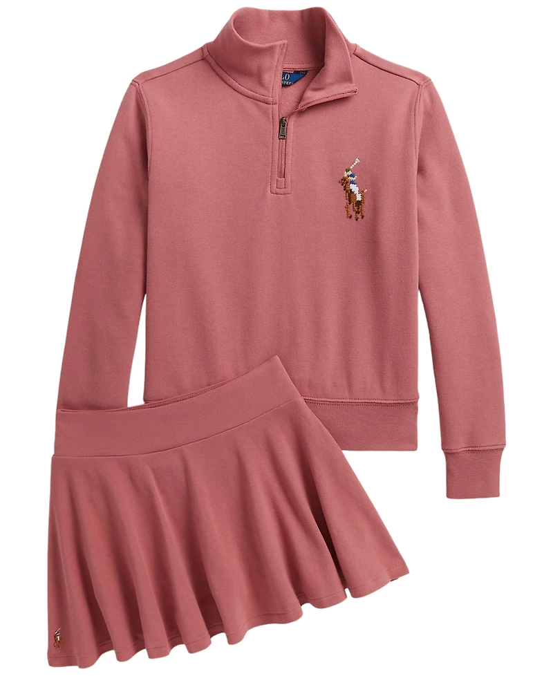 Polo Ralph Lauren Girls' 7-16 Quarter-Zip Long-Sleeve Sweatshirt