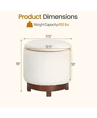 Slickblue Living Room Ottoman Foot Rest with 360degree(s) Swivel and Storage Compartment
