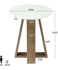 Tribesigns Round Side Table Set of 2, Modern End Table, Easy Assembly